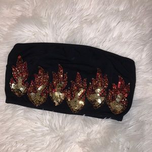 Flame sequin top